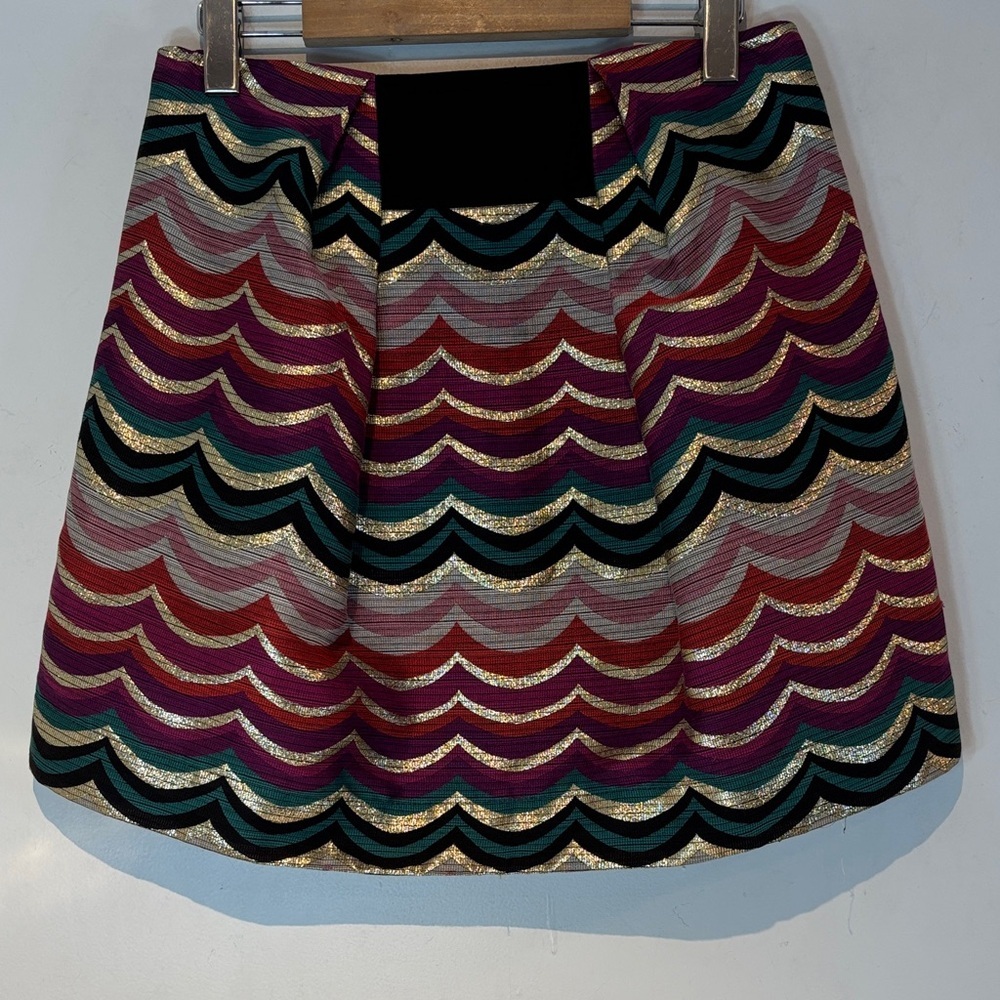 See by Chloé multicolor metallic mini skirt with a black waistband size US8